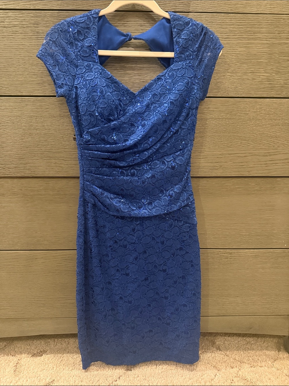 Royal Blue Lace Midi Dress